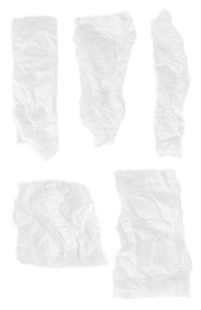 PSD carta bianca strappata e arrugginita rottami di carta su uno sfondo vuoto