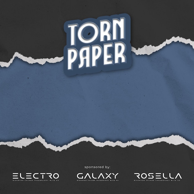 torn paper on blue background
