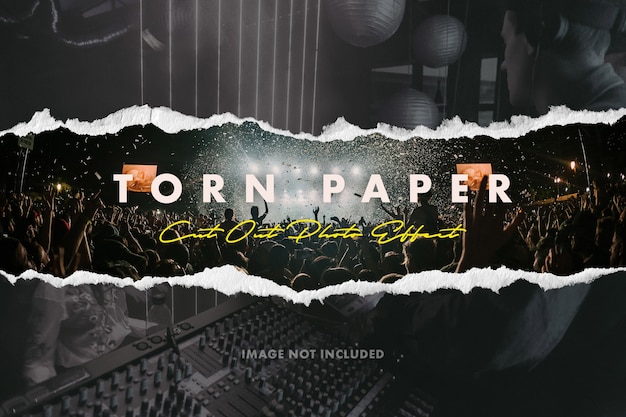 PSD torn paper cutout photo effect