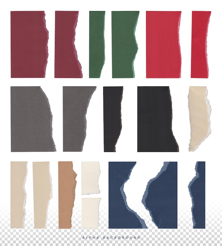 PSD torn paper sheets and stylish ripped paper texture
