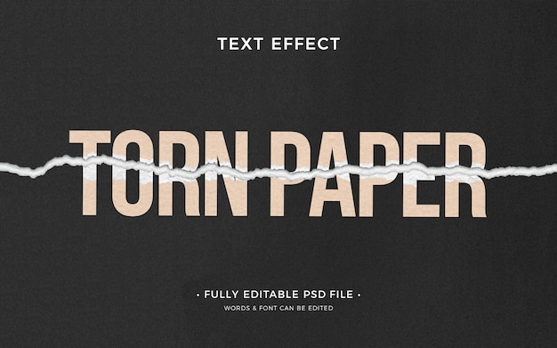 PSD torn paper  text effect