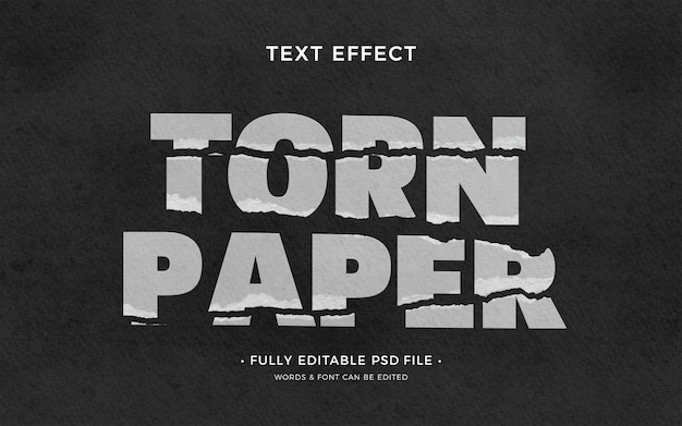 PSD torn paper  text effect