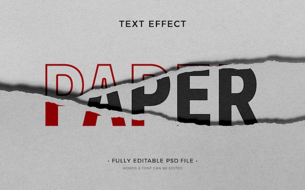 Torn paper  text effect