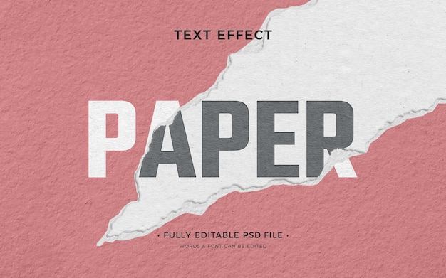 PSD Эффект текста с разорванной бумагой