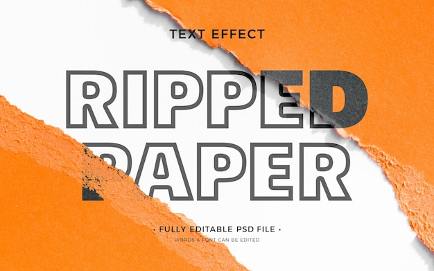 PSD torn paper text effect