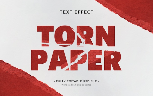torn paper text effect