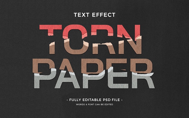 PSD torn paper text effect