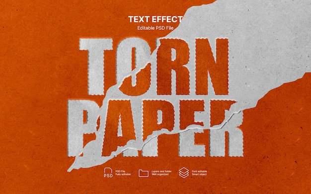 Torn  paper text effect