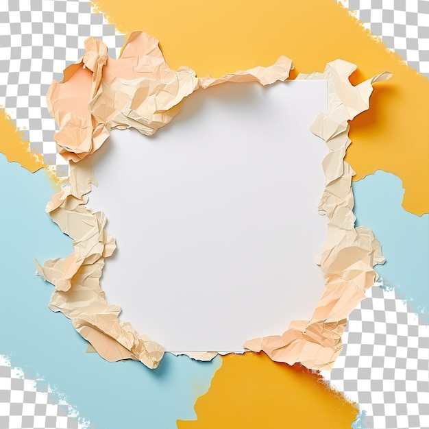Torn paper on transparent background empty area for writing