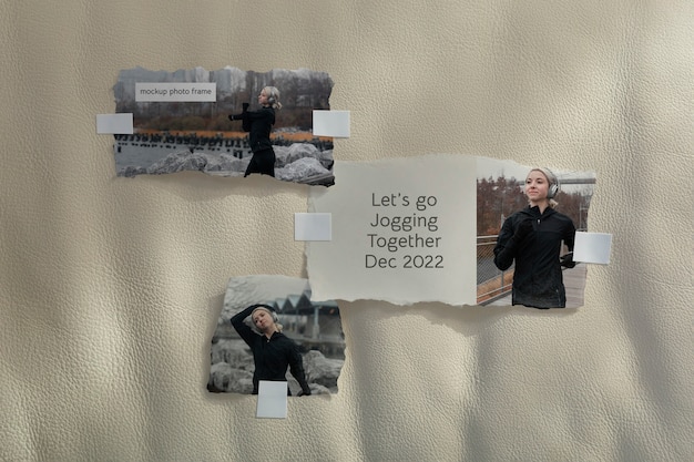 Torn photos frame mockup