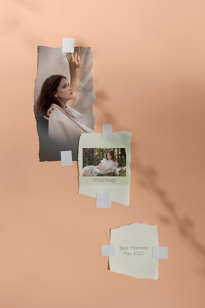 PSD torn photos frame mockup