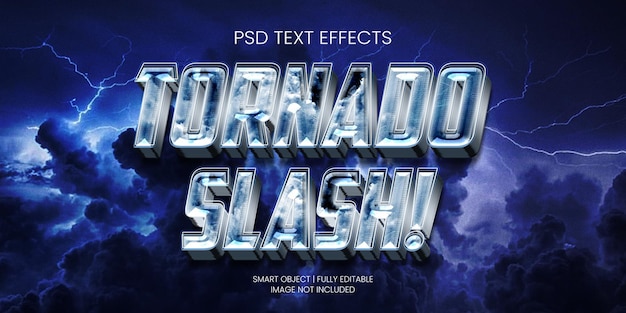PSD effetto testo tornado barra