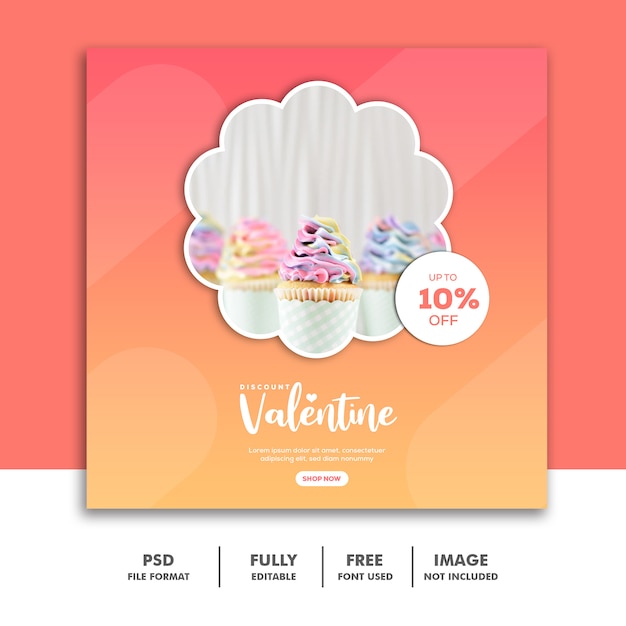 Tort Valentine Banner Social Media Post Instagram Pink