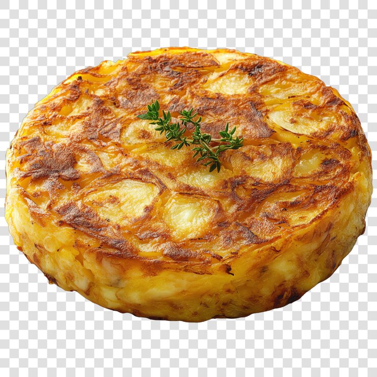 PSD tortilla de patatas izolowana na przezroczystym tle