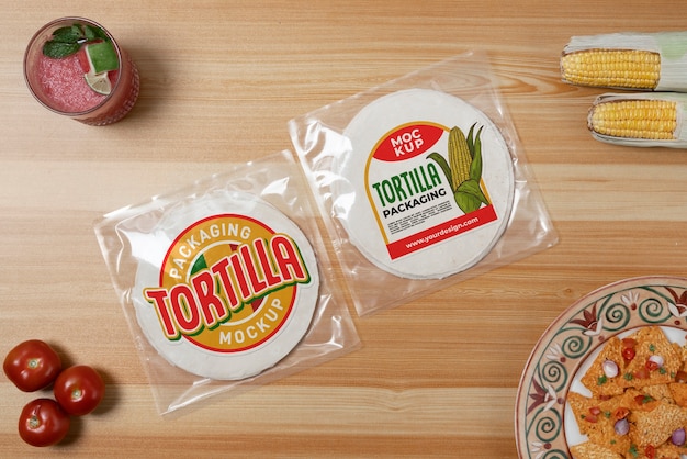 PSD tortilla packaging mockup design