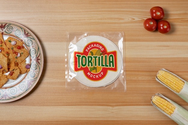 PSD tortilla packaging mockup design