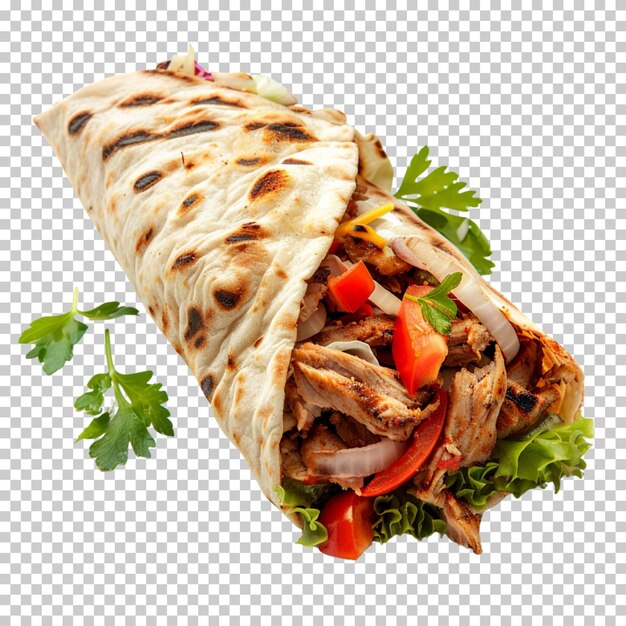 PSD tortilla spring rolls halifax donair izolowane na przezroczystym tle