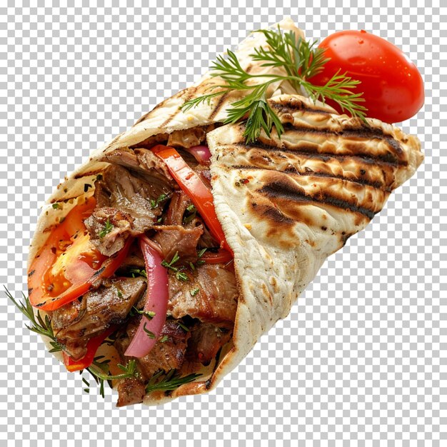 Tortilla veer rollen halifax donair geïsoleerd op doorzichtige achtergrond