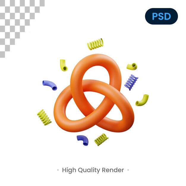 Torus 3d render illustration premium psd