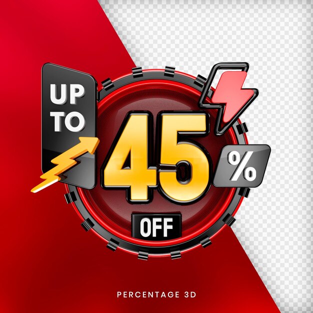 Tot 45 procent korting op banner 3d geïsoleerd premium psd