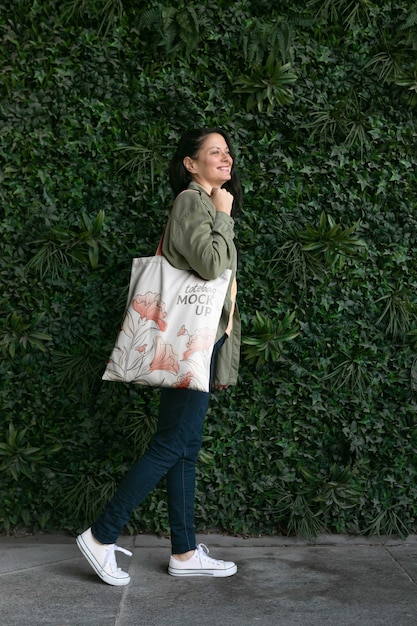 tote bag mockup design outside