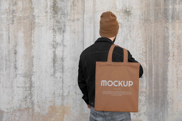 Tote bag mockup outside