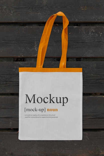 PSD tote bag mockup outside