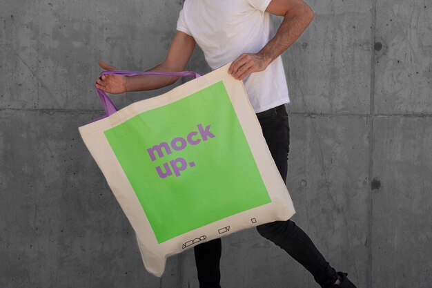 Tote bag mockup outside