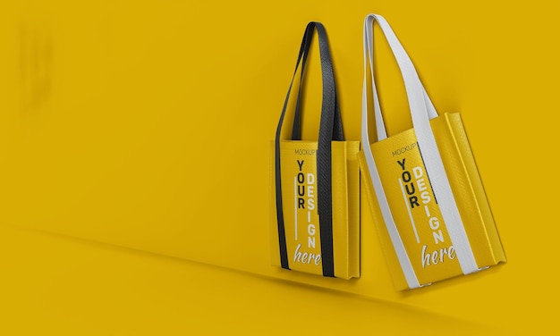 Tote bag mockup with customizable colors