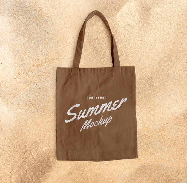 Tote mockup op zandweergave