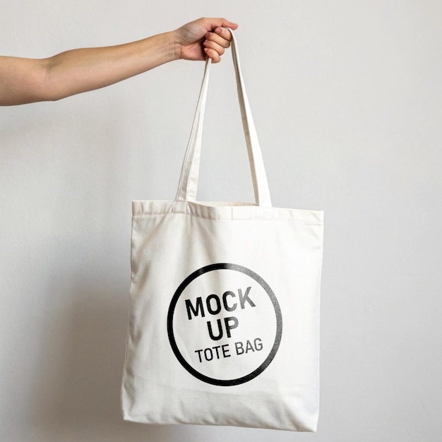 Tote zak mock-up bij de hand