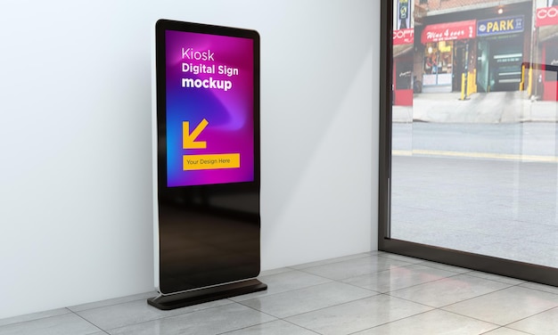 Totem I Kiosk Digital Signage Rendered Mockup