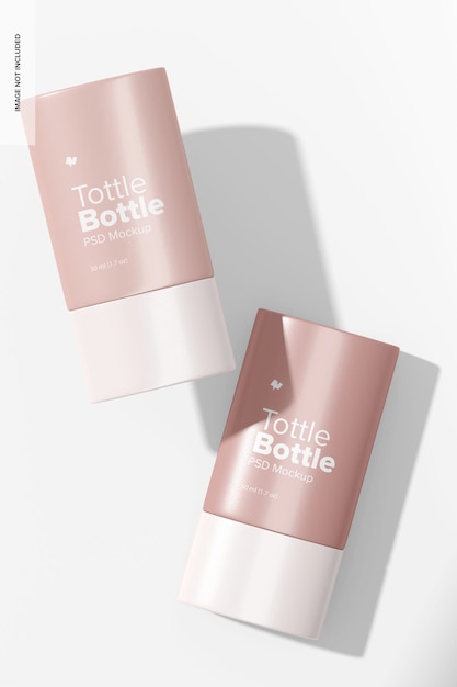 Tottle Bottles Mockup, 떨어지는