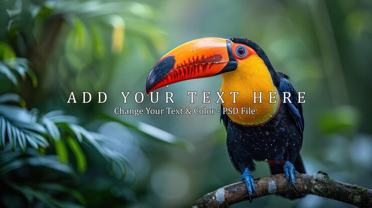 PSD toucan in the rainforest