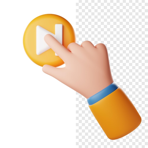 Touch Forward Hand Gesture 3d Icon Illustration