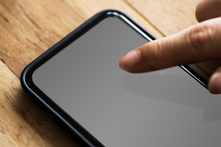 PSD touchscreen mobile phone mockup