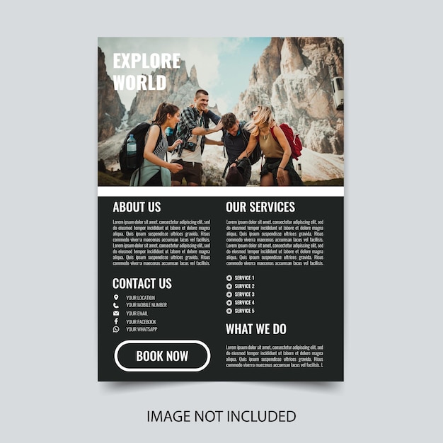 PSD tour and travel flyer template