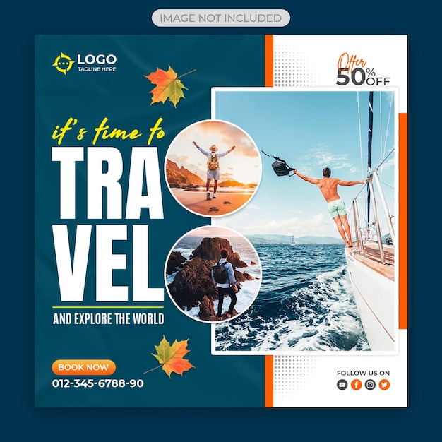 PSD tour and travel social media post template