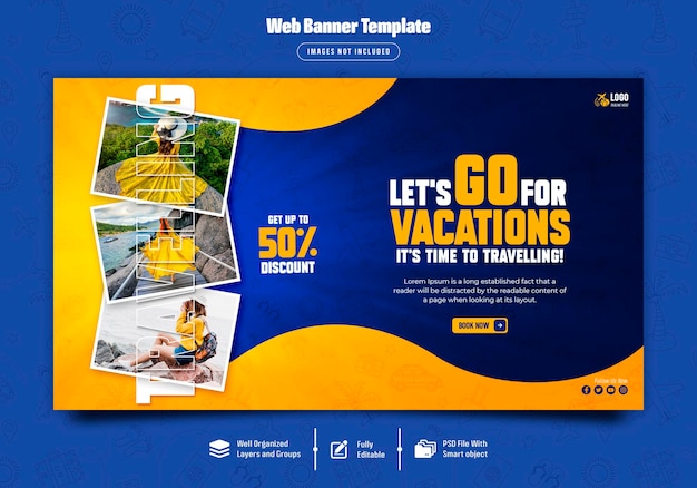 Tour and travel web banner template