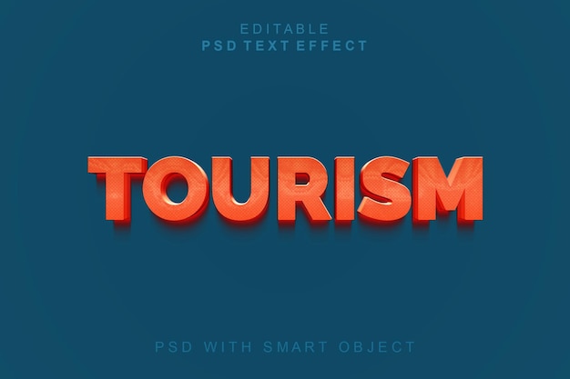 PSD effetto di testo 3d per il turismo