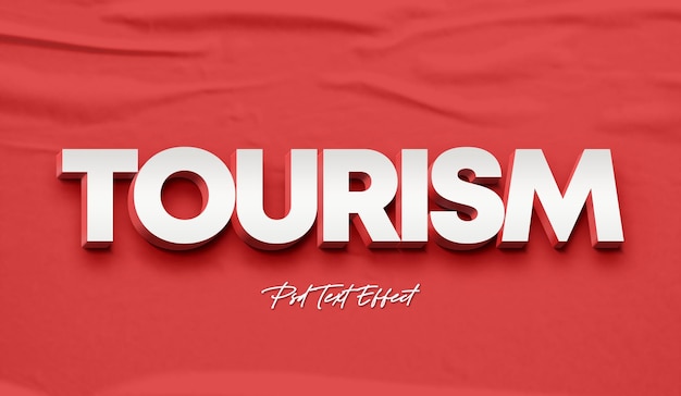 Tourism 3D Text Style Effect Mockup Template