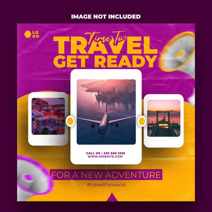 Tourism business marketing social media post design