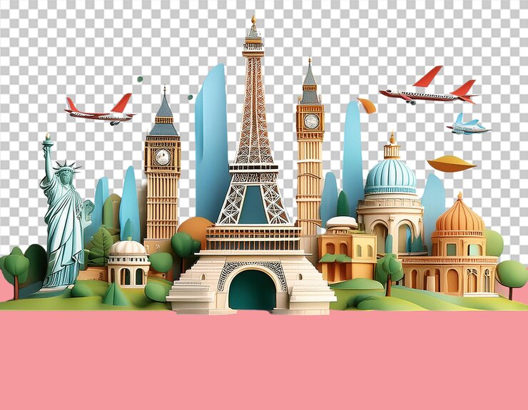 PSD туризм png иллюстрация