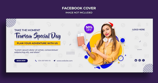 Tourism special day facebook timeline cover or header and web banner template