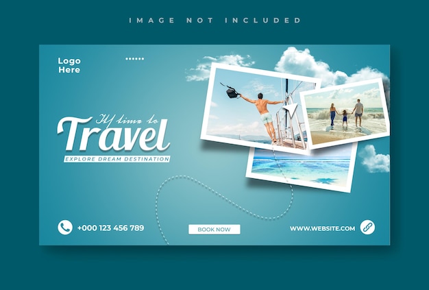 Tourist And travel agency social media Web banner template