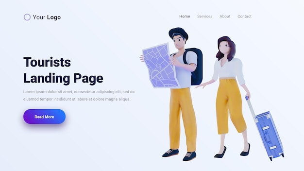 Tourists landing page