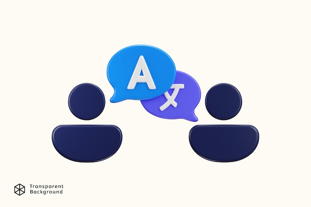 tow user speaking language icon 3d rendering vector illustration