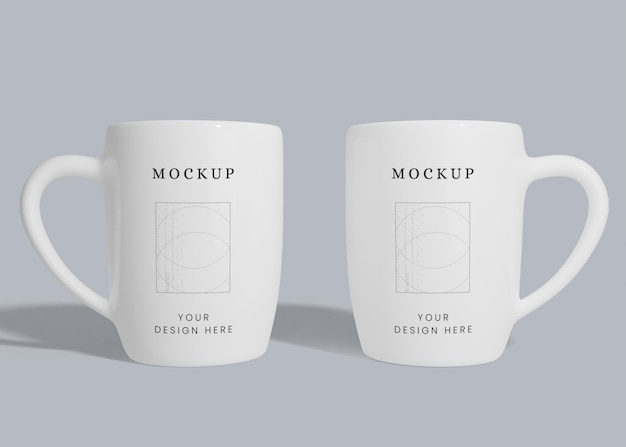 Tow white mug mockup