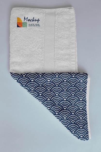 PSD towel mock-up with pattern design