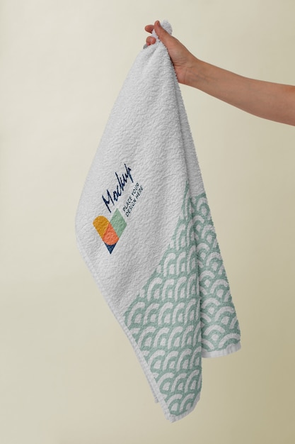Towel mock-up with pattern design
